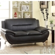 3 Piece Modern Living Room Sofa Set with Sofa Loveseat and Armchair in Black