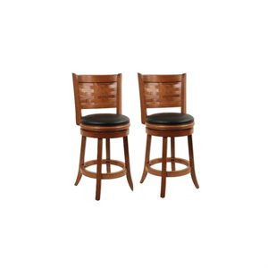 24&quot Swivel Counter Stool in Brush Oak  - Set of 2