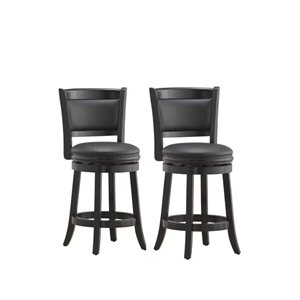24&quot Swivel Counter Stool in Black - Set of 2