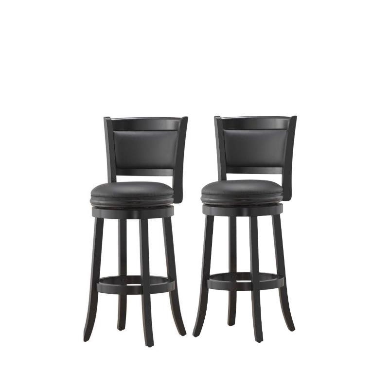 29" Swivel Bar Stool in Black Set of 2 Cymax Business