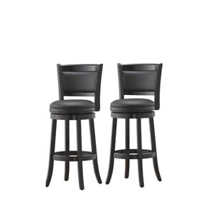 29&quot Swivel Bar Stool in Black - Set of 2