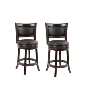 24&quot Swivel Counter Stool in Cappuccino - Set of 2