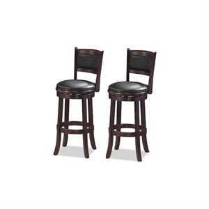 29&quot Swivel Bar Stool in Cappuccino - Set of 2