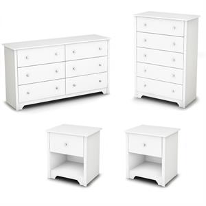 5 drawer dresser and 6 drawer double dresser with 2 nightstands set