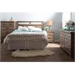 4Pcs Wood Double Dresser 5 Drawer Dresser and 2 Nightstands Set in Weathered Oak