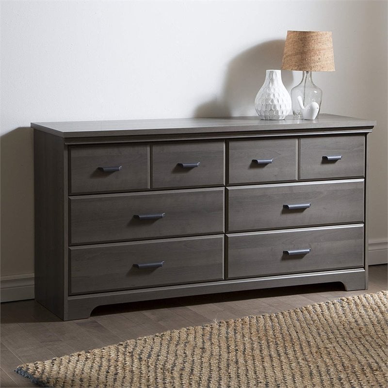 Home Square 2 Piece Bedroom Set with Dresser and Nightstand in Gray Maple