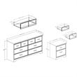 Home Square 2 Piece Bedroom Set with Dresser and Nightstand in Gray Maple