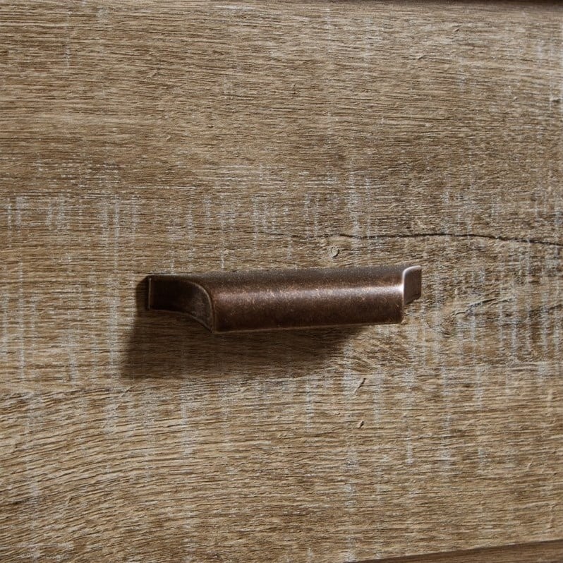 2 Piece Nightstand and Dresser Bedroom Furniture Set in Weathered Oak