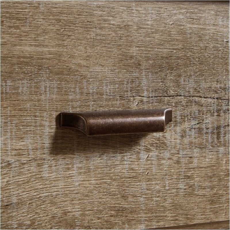 3 Pieces Wood Dresser and 2 Nightstands Bedroom Set in Oak & Antique Handles