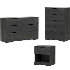 6 drawer double dresser 5 drawer chest and 1 drawer nightstand bedroom storage set