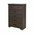 4 Piece Double Dresser Chest Drawers and 2 Nightstands Bedroom Set in Gray Maple