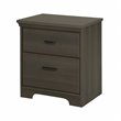 4 Piece Double Dresser Chest Drawers and 2 Nightstands Bedroom Set in Gray Maple