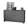 6 Drawer Double Dresser and Nightstand Bedroom Furniture Set in Soft Grey