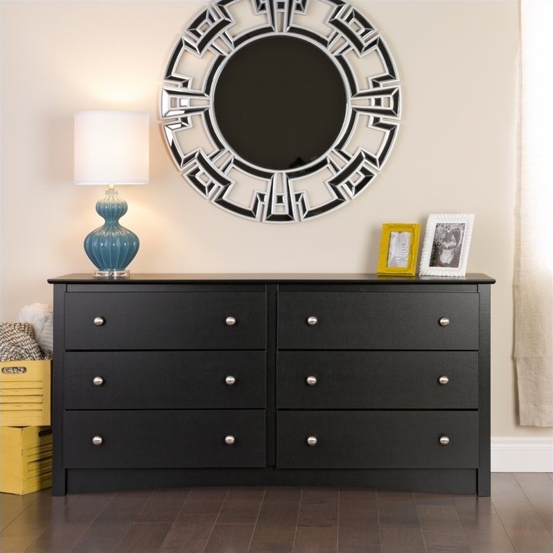 black dresser and nightstand