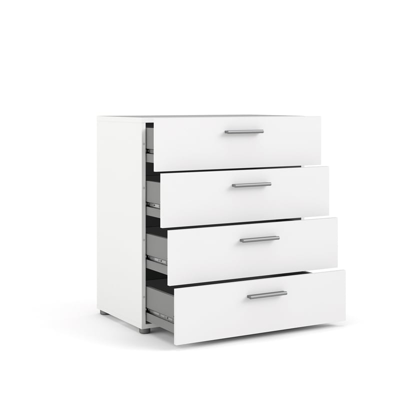 2 Pieces Engineered Wood Set of 8 Drawer Double Dresser & 4 Drawer Chest - White