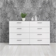 2 Pieces Engineered Wood Set of 8 Drawer Double Dresser & 4 Drawer Chest - White