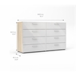 2PC Set with 1 Double Dresser and 1 Chest in Oak and White Gloss