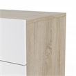 2PC Set with 1 Double Dresser and 1 Chest in Oak and White Gloss