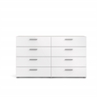 2PC Set with 1 Double Dresser and 1 Chest in Oak and White Gloss