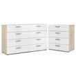 2PC Set with 1 Double Dresser and 1 Chest in Oak and White Gloss