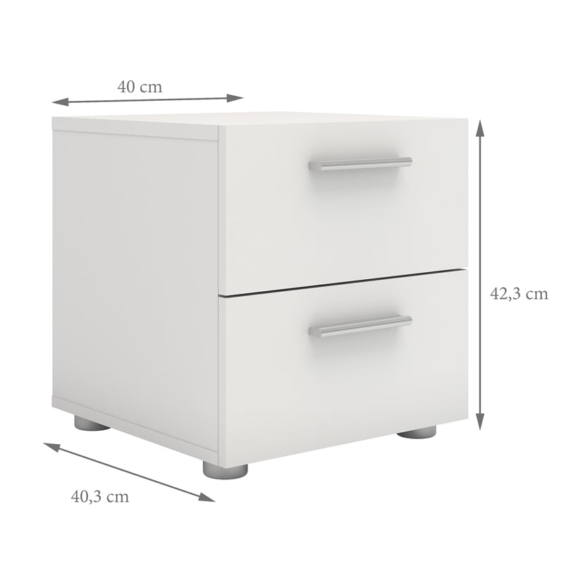 Home Square Engineered Wood White 2psc Double Dresser and Nightstand Bedroom Set