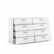 Home Square Engineered Wood White 2psc Double Dresser and Nightstand Bedroom Set