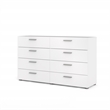 Home Square Engineered Wood White 2psc Double Dresser and Nightstand Bedroom Set