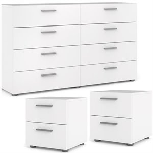 double dresser and nightstand bedroom set in white
