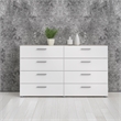 2PC Set with 1 Nightstand and 1 Double Dresser in Oak and White Gloss