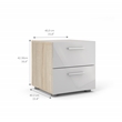 3PC Set with 1 Nightstand 1 Chest and 1 Double Dresser in Oak and White Gloss