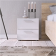 3PC Set with 1 Nightstand 1 Chest and 1 Double Dresser in Oak and White Gloss