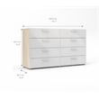 4PC Set Engineered Wood 2 Nightstands 1 Double Dresser & 1 Chest in Oak & White