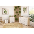 4PC Set Engineered Wood 2 Nightstands 1 Double Dresser & 1 Chest in Oak & White