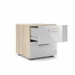 4PC Set Engineered Wood 2 Nightstands 1 Double Dresser & 1 Chest in Oak & White