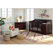 3-Piece Crib and Changing Table Set with Dresser and Glider Ottoman in Espresso