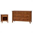 2 Piece Bedroom Set with Dresser and Nightstand in Oiled Oak