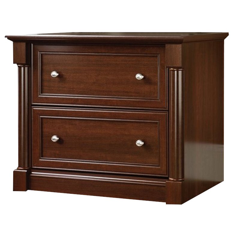 2 Piece Office Set with Computer Desk and File Cabinet in Cherry