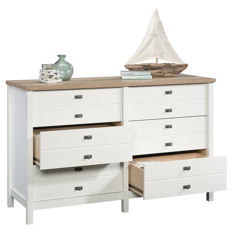3 Piece Bedroom Set with Dresser and 2 Nightstands in Soft White