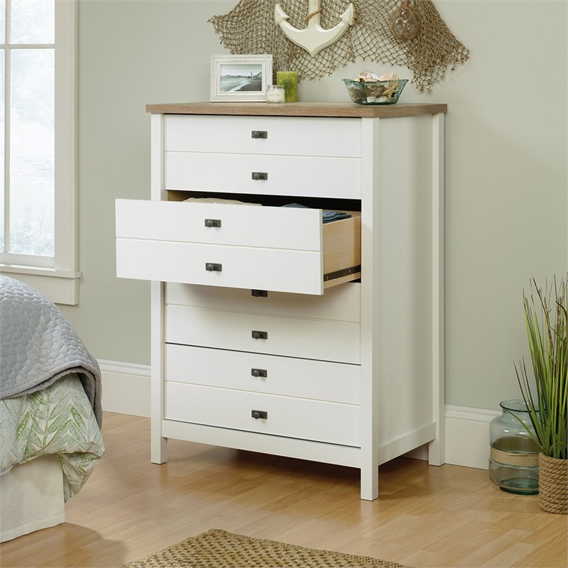 Home Square 3 Piece Bedroom Set with Dresser Chest and Nightstand in Soft White