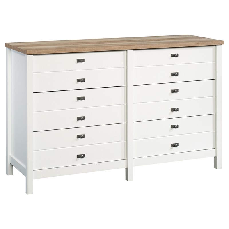 Home Square 3 Piece Bedroom Set with Dresser Chest and Nightstand in Soft White