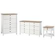 Home Square 3 Piece Bedroom Set with Dresser Chest and Nightstand in Soft White