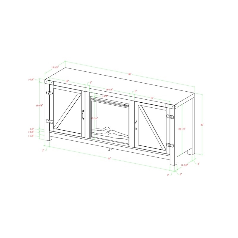 Farmhouse Fireplace TV Stand with Coffee Table and 2 End Tables Set in Barnwood