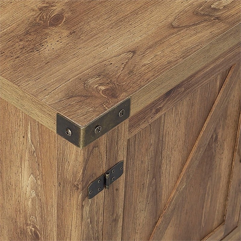 Farmhouse Fireplace TV Stand with Coffee Table and 2 End Tables Set in Barnwood