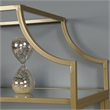Home Square Contemporary 2 Piece Metal Bookcase set in Satin Gold
