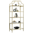 Home Square Contemporary 2 Piece Metal Bookcase set in Satin Gold