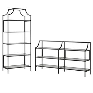 home square 2-piece bookcase and console table set