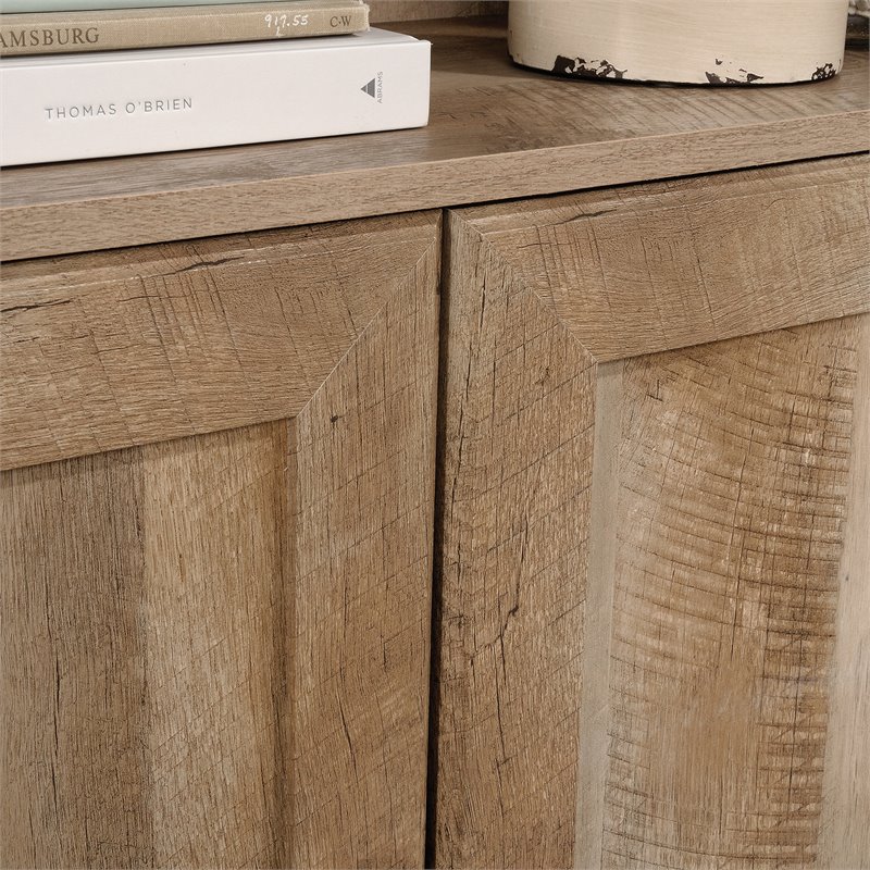 2 Piece Mid Century Bookcase and Craft Table Set in Lintel Oak