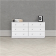 2 Piece Modern Wood Dresser and Nightstand Bedroom Set in White