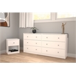 2 Piece Modern Wood Dresser and Nightstand Bedroom Set in White