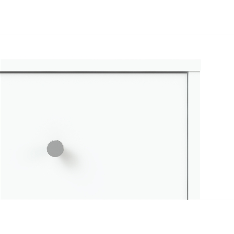 2 Piece Modern Wood Dresser and Nightstand Bedroom Set in White